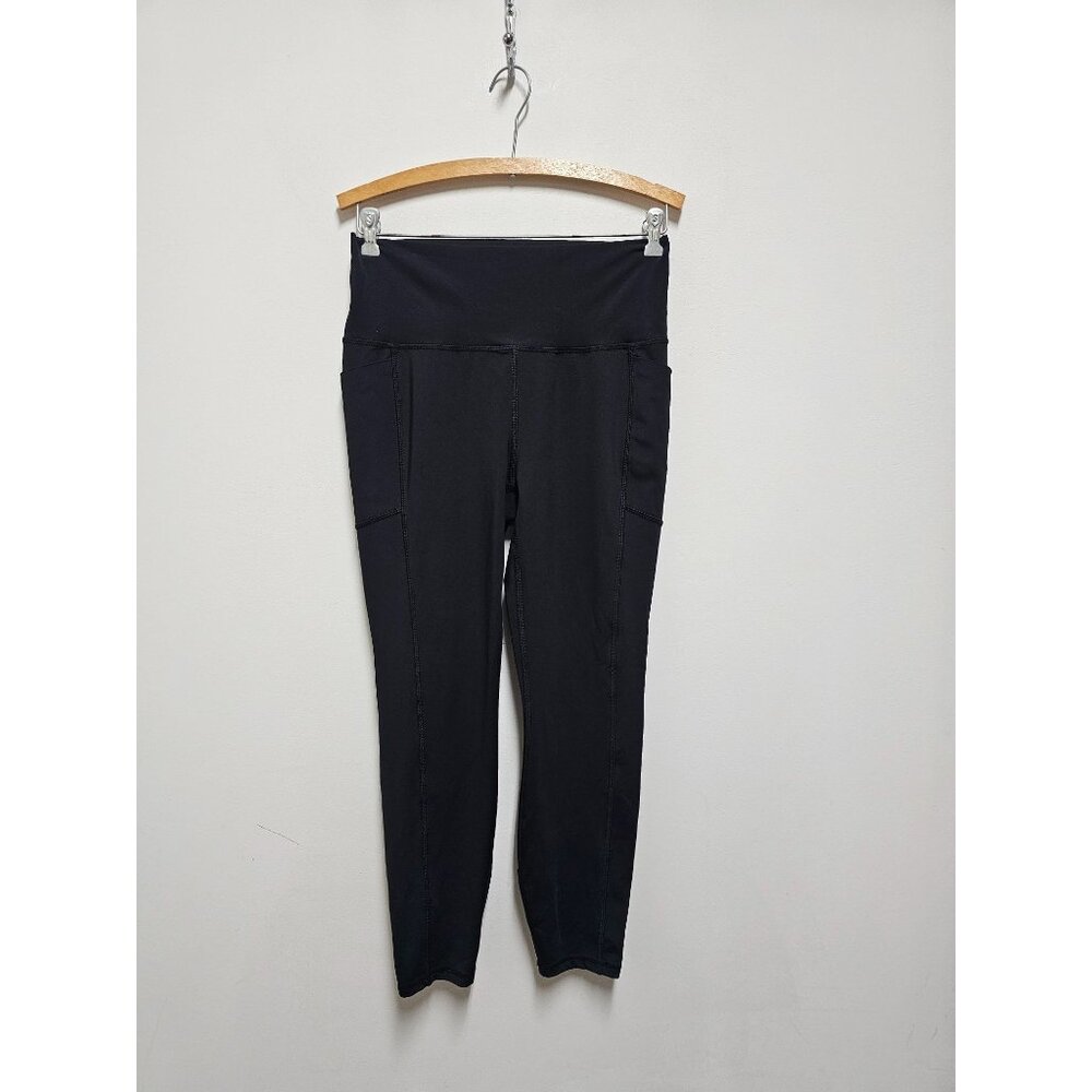 Spyder Active Women's L Black Pockets Logo Stretch Gym Yoga Pants